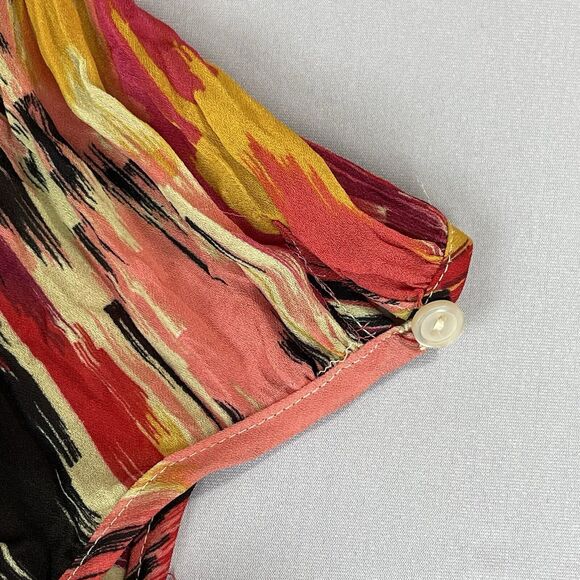 Allison Taylor Button Up Blouse Medium Funky Abstract Southwestern Boho Hipp Vtg - Picture 12 of 15